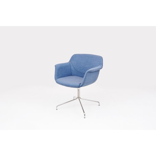 Smile - stol - 4 fod m/drej - stof Kvadrat Guest lysebl� / eller v�lg mellem 14 farver